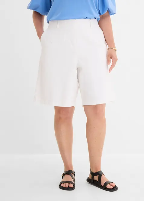 Twill-Shorts in weiß von vorne - bonprix
