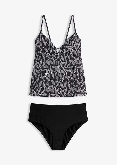 Tankini (2-tlg.Set) in schwarz von vorne - bonprix
