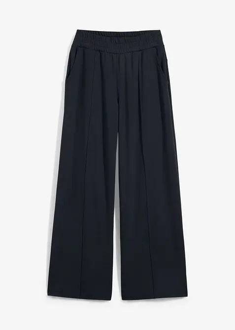 Marlenehose aus bequemen Jersey in schwarz von vorne - bonprix