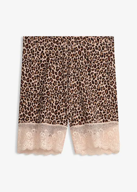 Radler „Anti Scheuern“ aus kühlendem Polyamid mit Spitze in beige von vorne - bonprix