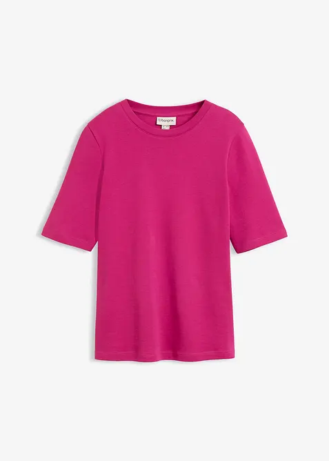 T-Shirt aus reiner Bio-Baumwolle in pink von vorne - bonprix
