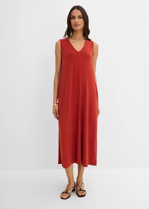 Midikleid in A-Linie in braun von vorne (Totalaufnahme) - bonprix