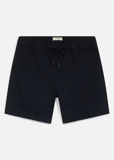 Shorts mit Dehnbund in Relaxed Fit in schwarz von vorne - bonprix
