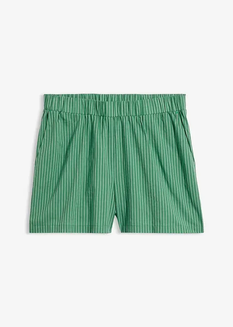 Schlupf-Shorts aus reiner Bio-Baumwolle in grün von vorne - bonprix