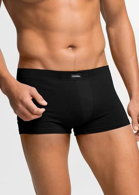Hipster mit weicher Baumwolle (3er Pack) in schwarz von vorne - bonprix