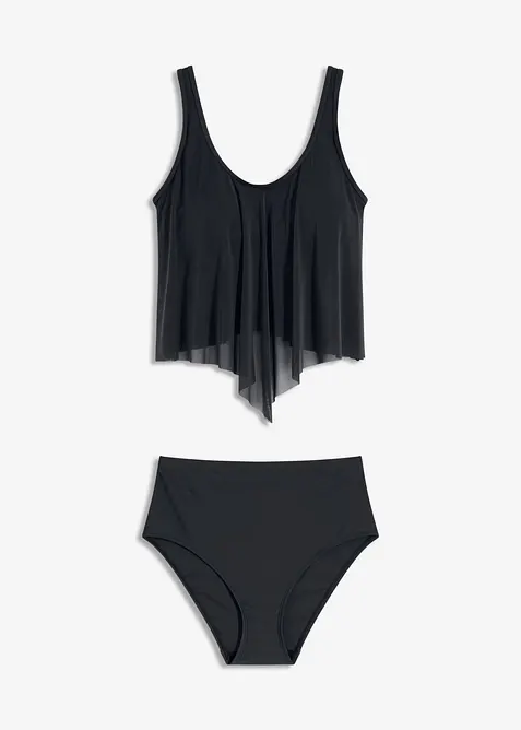 Tankini (2-tlg.Set) in schwarz von vorne - bonprix