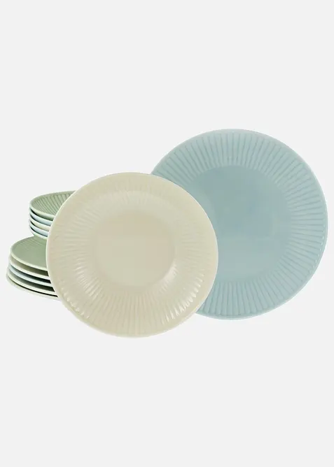 CreaTable Geschirr-Set (12-tlg. Set) in blau - CreaTable