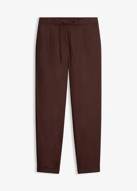 Leinenhose aus reinem Leinen in braun von vorne - bonprix
