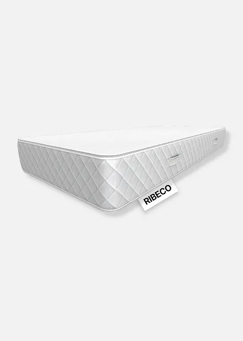 RIBECO Hybridschaummatratze 24 cm mit 2 Härtegraden in 1 in weiß von vorne - RIBECO