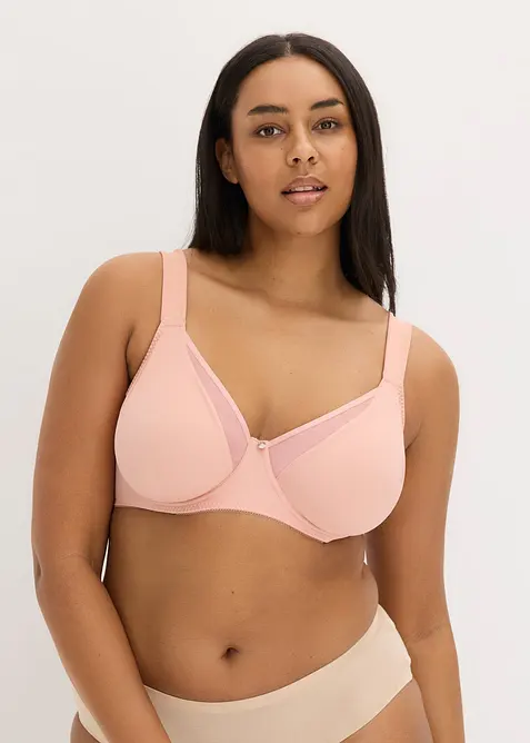 Minimizer-BH mit gepolsterten Trägern in rosa von vorne (im Anschnitt) - bonprix