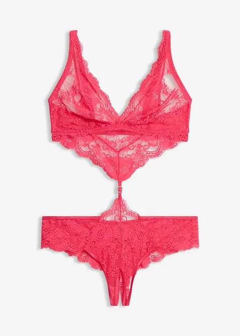 Stringbody ouvert in pink von vorne - bonprix