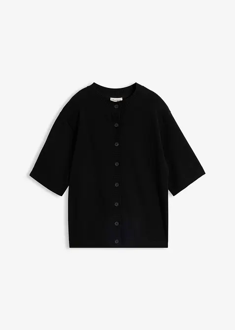 Feinstrickjacke in schwarz von vorne - bonprix