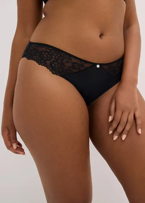 Minislip mit nahtloser Hinterhose in schwarz von vorne - bonprix