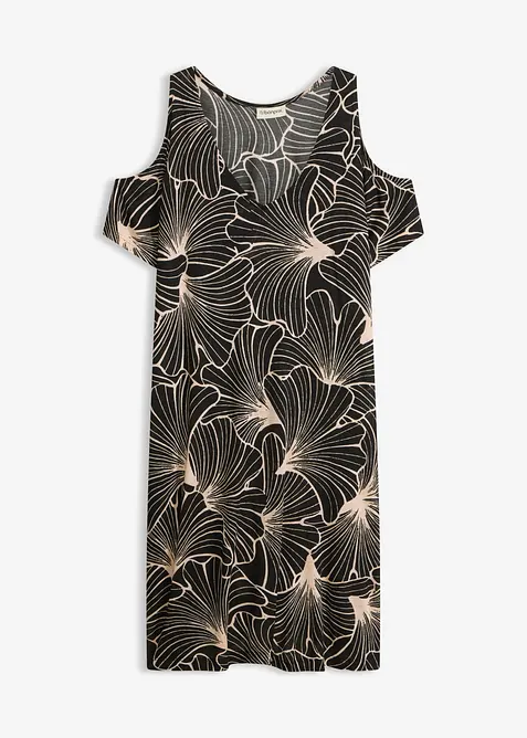 Strandkleid aus fließender Viskose in schwarz von vorne - bonprix