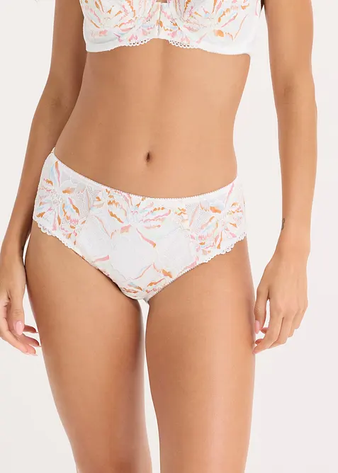 Maxislip mit zarter Spitze in weiß von vorne - bonprix