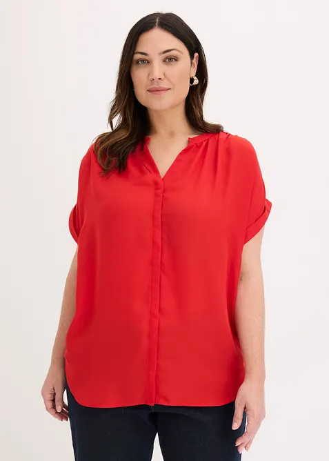 Tunikabluse Georgette in rot von vorne (im Anschnitt) - bonprix