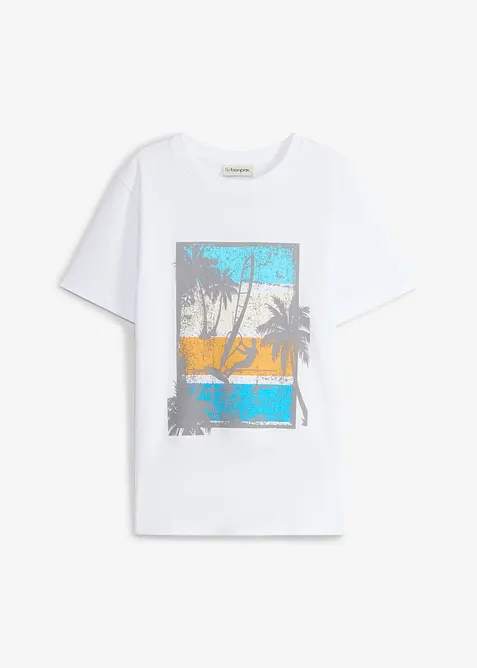 T-Shirt aus reiner Bio Baumwolle in weiß von vorne - bonprix
