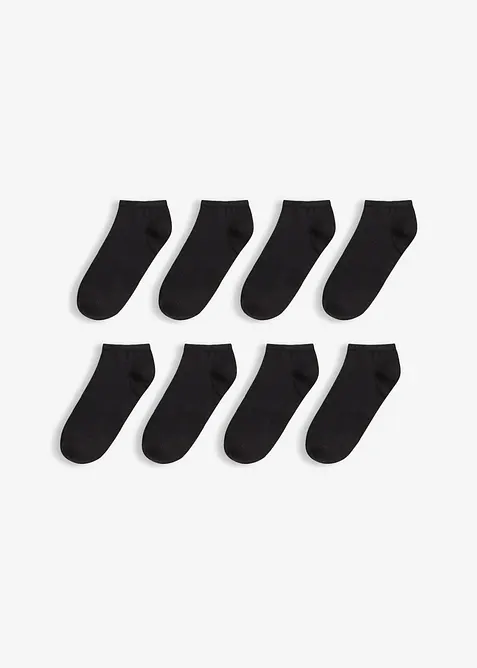 Sneakersocken mit Bio-Baumwolle (8er Pack) in schwarz von vorne - bonprix