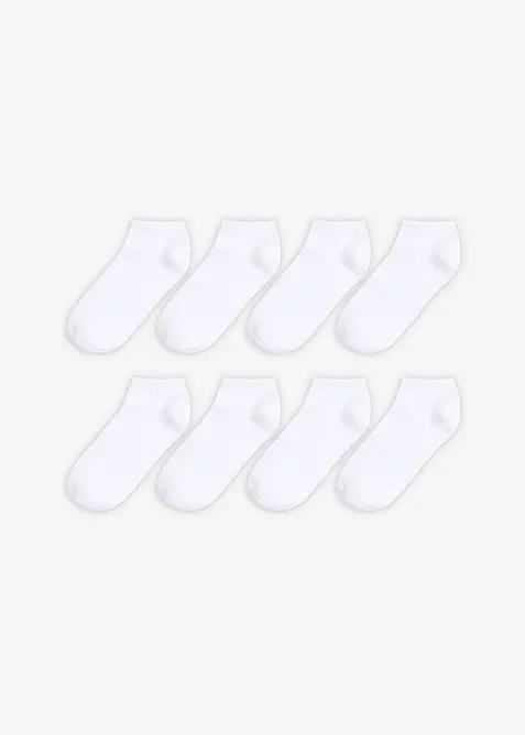 Sneakersocken mit Bio-Baumwolle (8er Pack) in weiß von vorne - bonprix