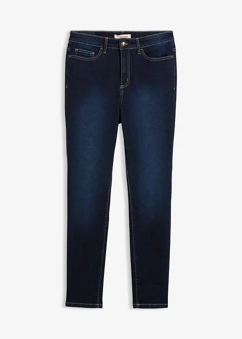 Skinny Jeans Mid Waist, Stretch in blau von vorne - bonprix