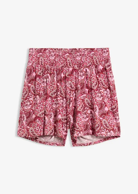 Jersey-Shorts aus fließender Viskose in rosa von vorne - bonprix