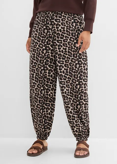 Ballonhose aus fließender Viskose in schwarz von vorne - bonprix