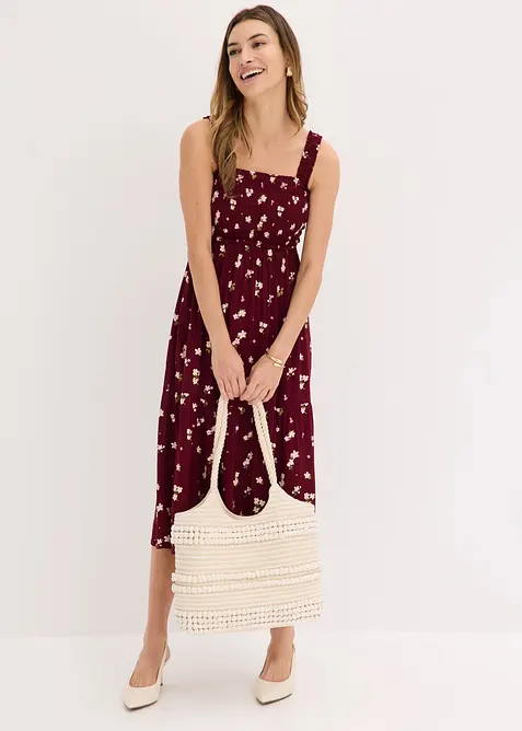 Midikleid aus Viskose in rot im Look von vorne (Totalaufnahme) - bonprix