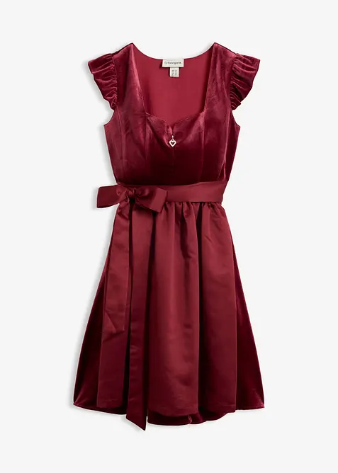 Dirndl und Schürze (2-tlg.Set) in rot von vorne - bonprix