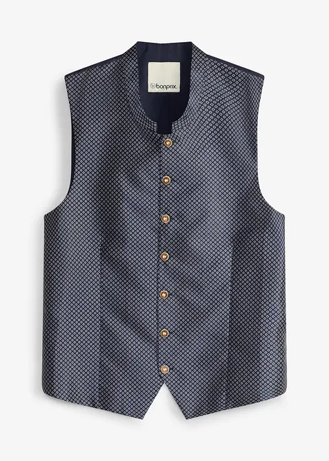 Trachtenweste in Regular Fit in blau von vorne - bonprix