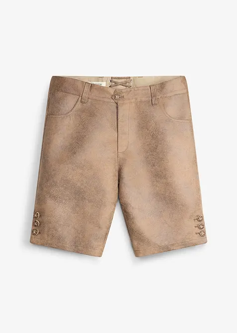 Trachtenhose aus Lederimitat in braun von vorne - bonprix