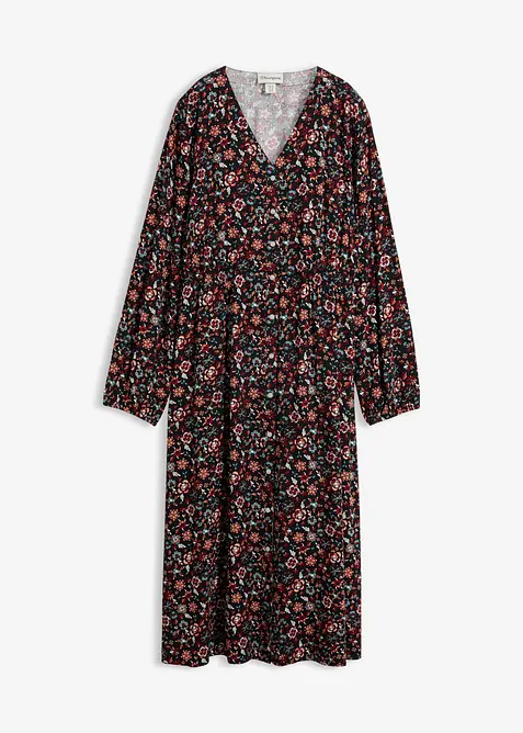 Midikleid aus fließender Viskose in lila von vorne - bonprix
