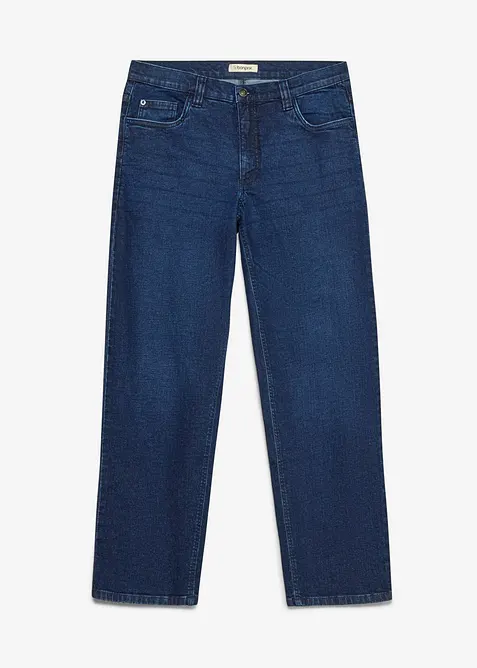 Loose-Fit-Jeans, Straight in blau von vorne - bonprix