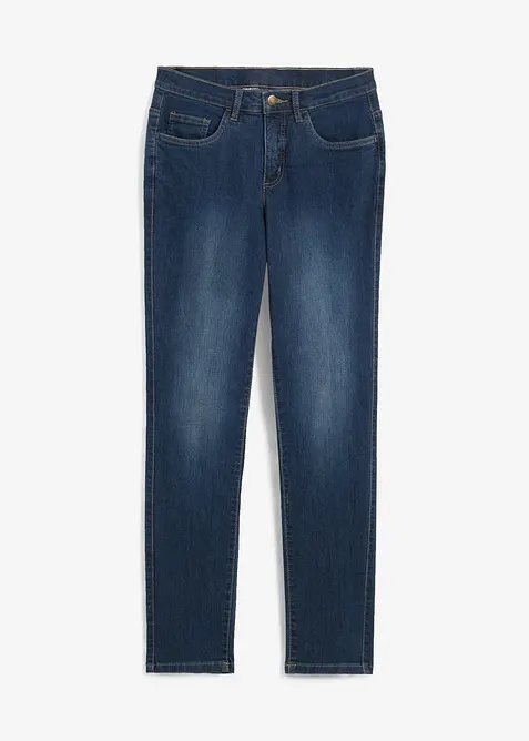 Straight Jeans Mid Waist, Stretch in blau von vorne - bonprix