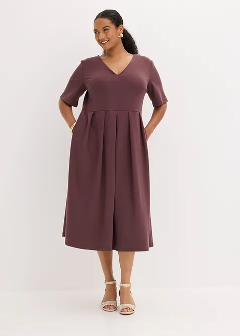 Shirtkleid aus Viskose-Mix in lila von vorne (Totalaufnahme) - bonprix