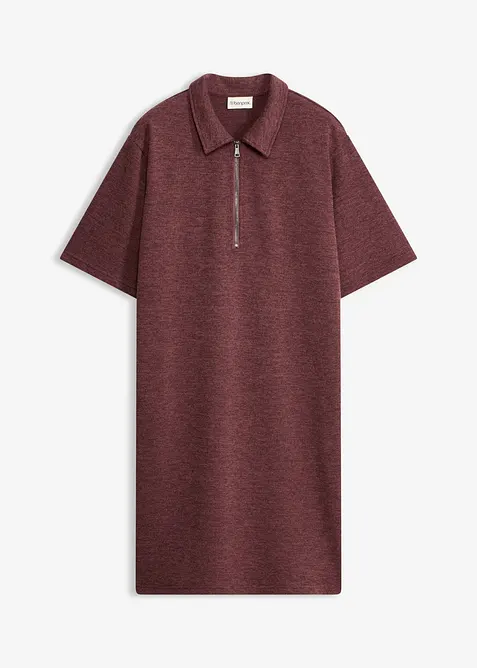 Kleid mit Reißverschluss aus Piqué in lila von vorne - bonprix