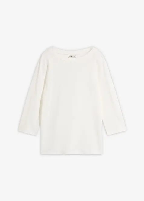 Shirt aus reiner schwerer Bio-Baumwolle in weiß von vorne - bonprix