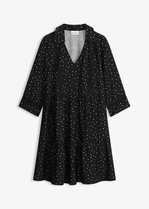 Kurzes Kleid aus Viskose-Mix in schwarz von vorne - bonprix