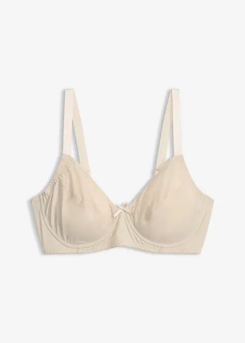 Minimizer-BH mit Mesh in beige von vorne - bonprix