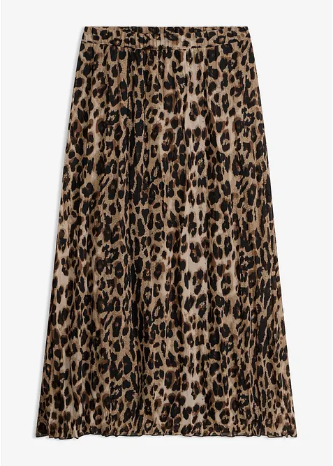 Chiffon-Rock mit Crinkle Effekt in schwarz von vorne - bonprix