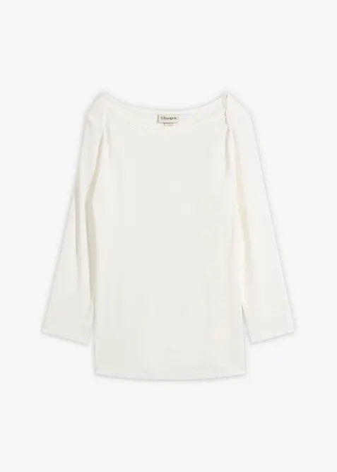 Shirt aus reiner Bio-Baumwolle in weiß von vorne - bonprix