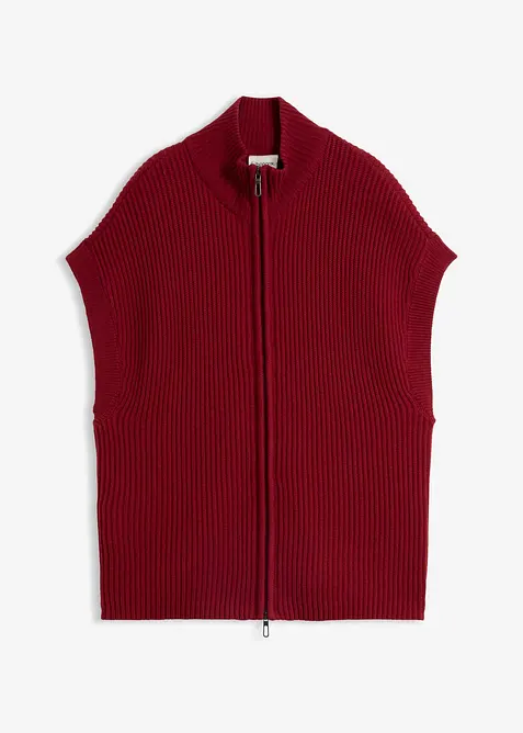 Strick-Weste aus weichem Woll-Mix in rot von vorne - bonprix