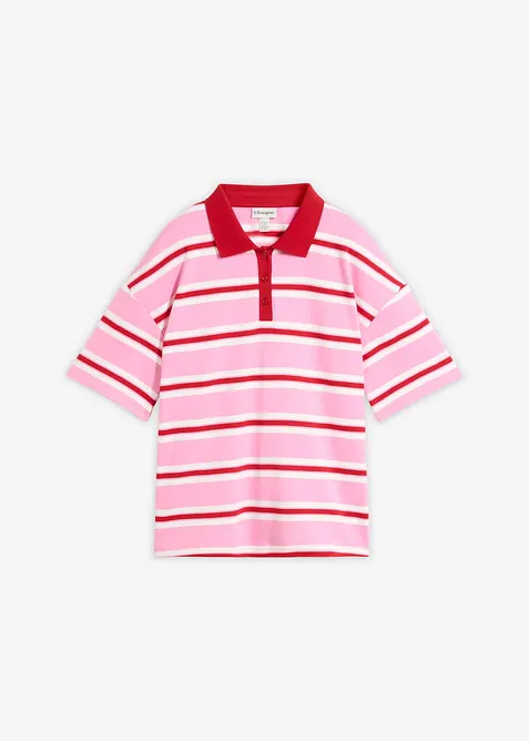 Poloshirt aus reiner Bio-Baumwolle in rosa von vorne - bonprix