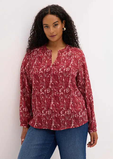 Chiffonbluse in rot von vorne (im Anschnitt) - bonprix