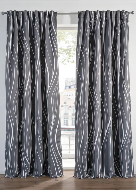 Abdunkelnder Vorhang mit recyceltem Polyester (1er Pack) in grau - bonprix