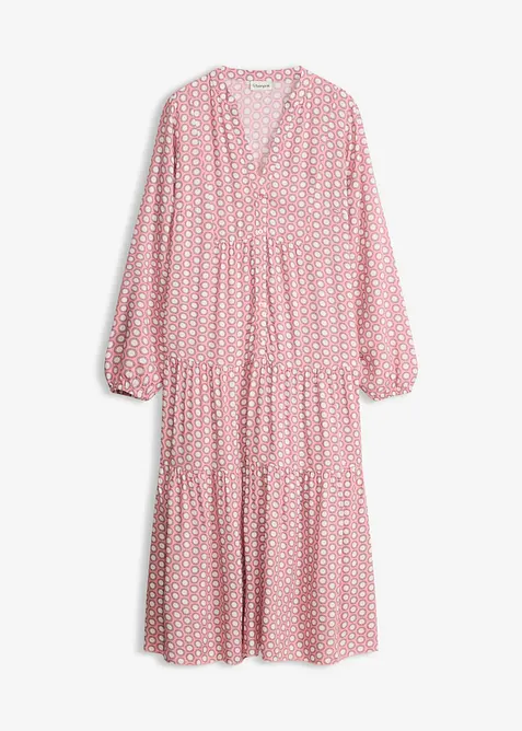 Tunika-Kleid aus fließender Viskose in lila von vorne - bonprix