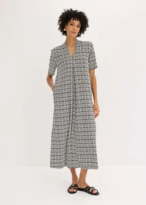 Shirtkleid in schwarz von vorne (Totalaufnahme) - bonprix