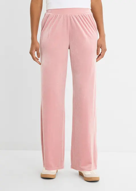 Jersey-Hose aus Samt in rosa von vorne - bonprix