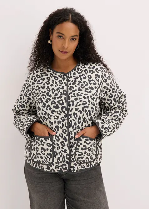 Steppjacke in Loose Fit in weiß von vorne (im Anschnitt) - bonprix