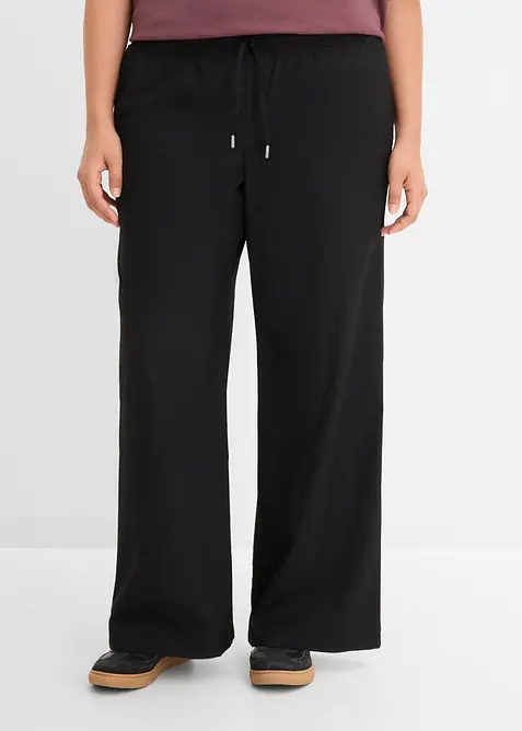 Marlenehose aus Viskose-Mix in schwarz von vorne - bonprix
