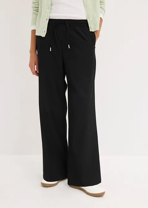 Marlenehose aus Viskose-Mix in schwarz von vorne - bonprix